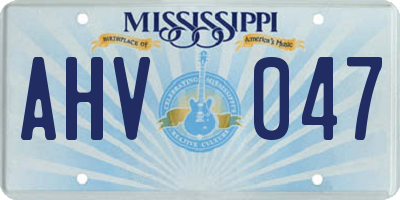 MS license plate AHV047