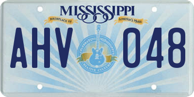 MS license plate AHV048