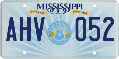 MS license plate AHV052