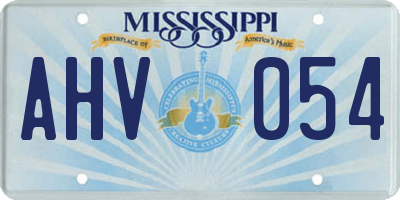 MS license plate AHV054