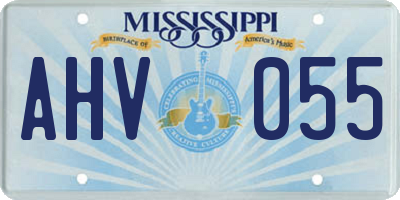 MS license plate AHV055
