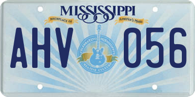 MS license plate AHV056