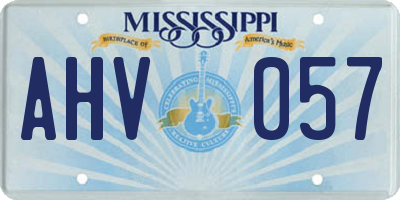 MS license plate AHV057