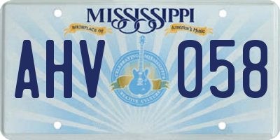 MS license plate AHV058