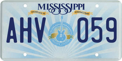 MS license plate AHV059