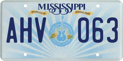 MS license plate AHV063