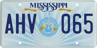 MS license plate AHV065