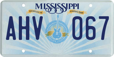 MS license plate AHV067