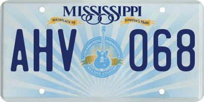 MS license plate AHV068