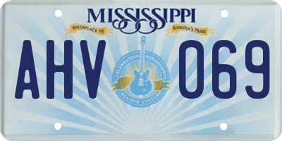MS license plate AHV069