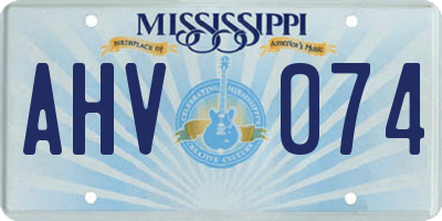 MS license plate AHV074