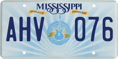 MS license plate AHV076
