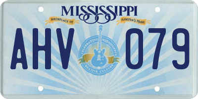 MS license plate AHV079