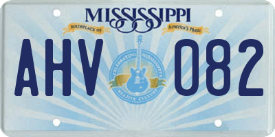 MS license plate AHV082