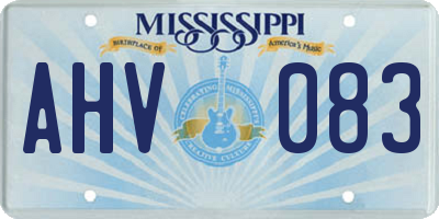 MS license plate AHV083