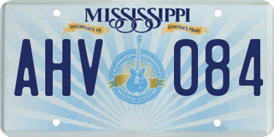 MS license plate AHV084