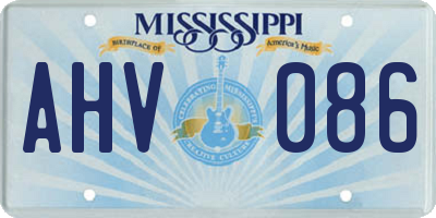 MS license plate AHV086