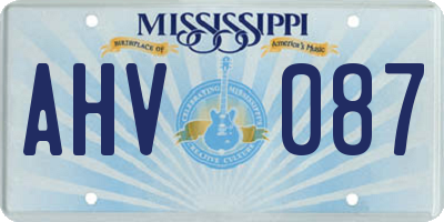 MS license plate AHV087