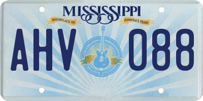 MS license plate AHV088