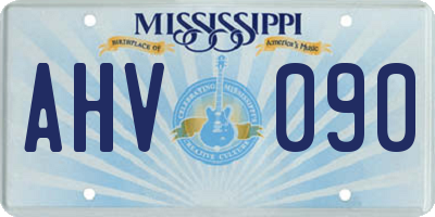 MS license plate AHV090
