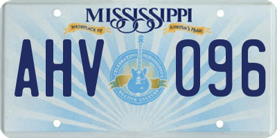 MS license plate AHV096