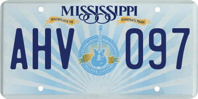 MS license plate AHV097