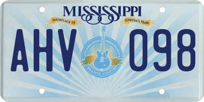 MS license plate AHV098