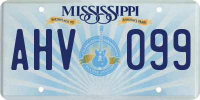 MS license plate AHV099