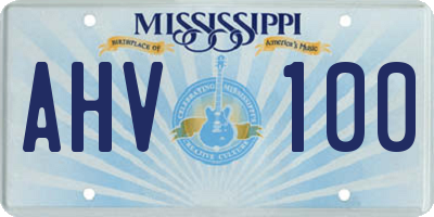 MS license plate AHV100
