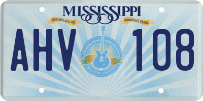 MS license plate AHV108