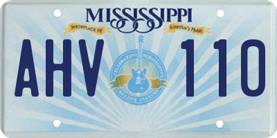 MS license plate AHV110