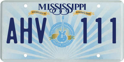 MS license plate AHV111
