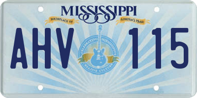 MS license plate AHV115