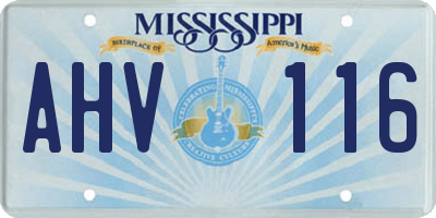 MS license plate AHV116