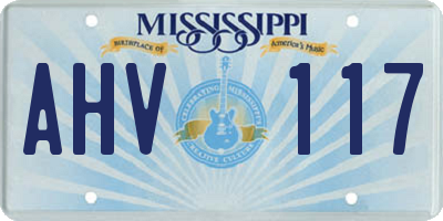 MS license plate AHV117