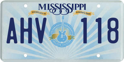 MS license plate AHV118