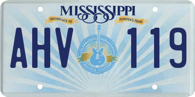 MS license plate AHV119