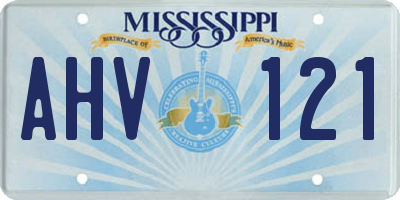 MS license plate AHV121