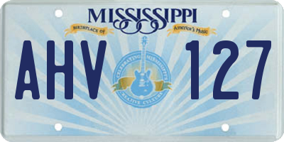 MS license plate AHV127