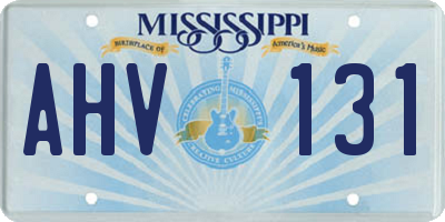 MS license plate AHV131