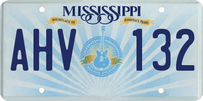 MS license plate AHV132