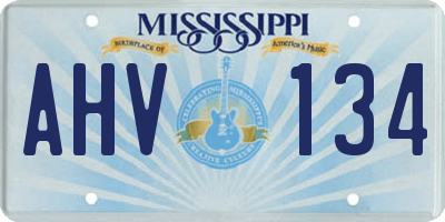 MS license plate AHV134