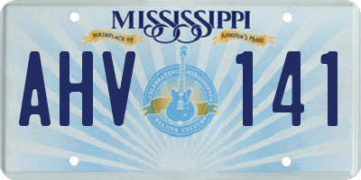 MS license plate AHV141