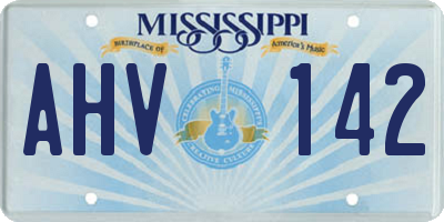 MS license plate AHV142