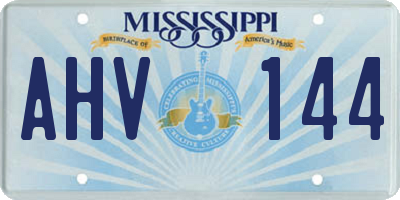 MS license plate AHV144