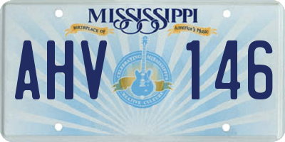 MS license plate AHV146