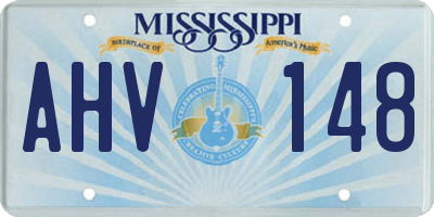MS license plate AHV148