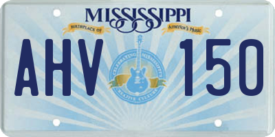 MS license plate AHV150