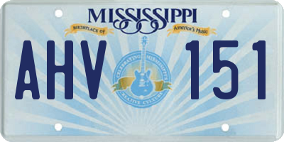MS license plate AHV151