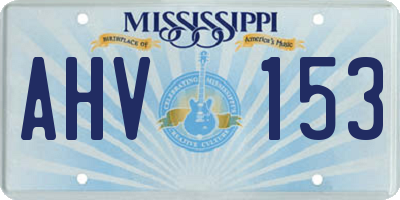 MS license plate AHV153